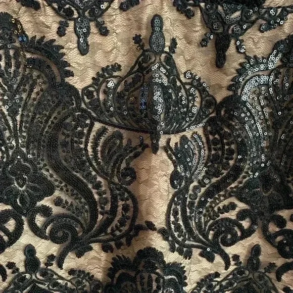 🆕Free People - Night Shimmer Black Mini Dress 8🆕 - Picture 9 of 13